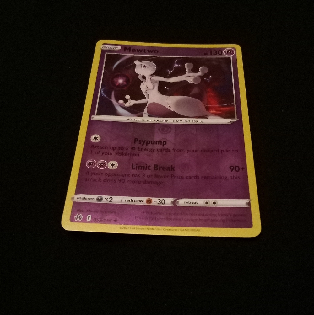Pokemon Mewtwo 059/159 SWSH: Crown Zenith Rare Holo